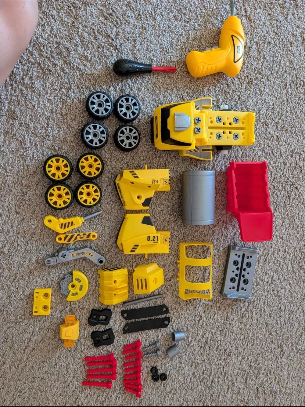 7-in-1 Yellow Construction Truck Building Set - 75 pcs